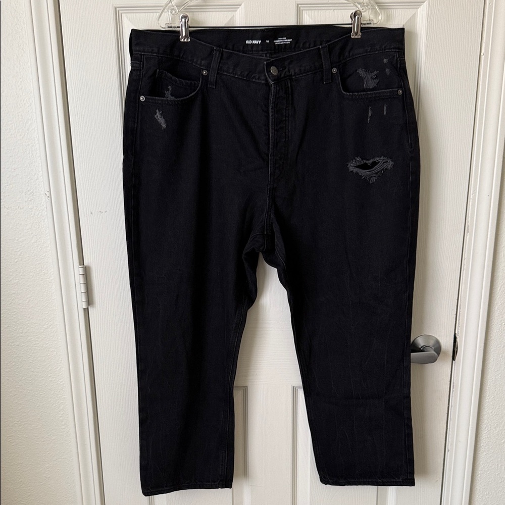 Old Navy Women’s High Rose Slouchy Black Relaxed Jeans.